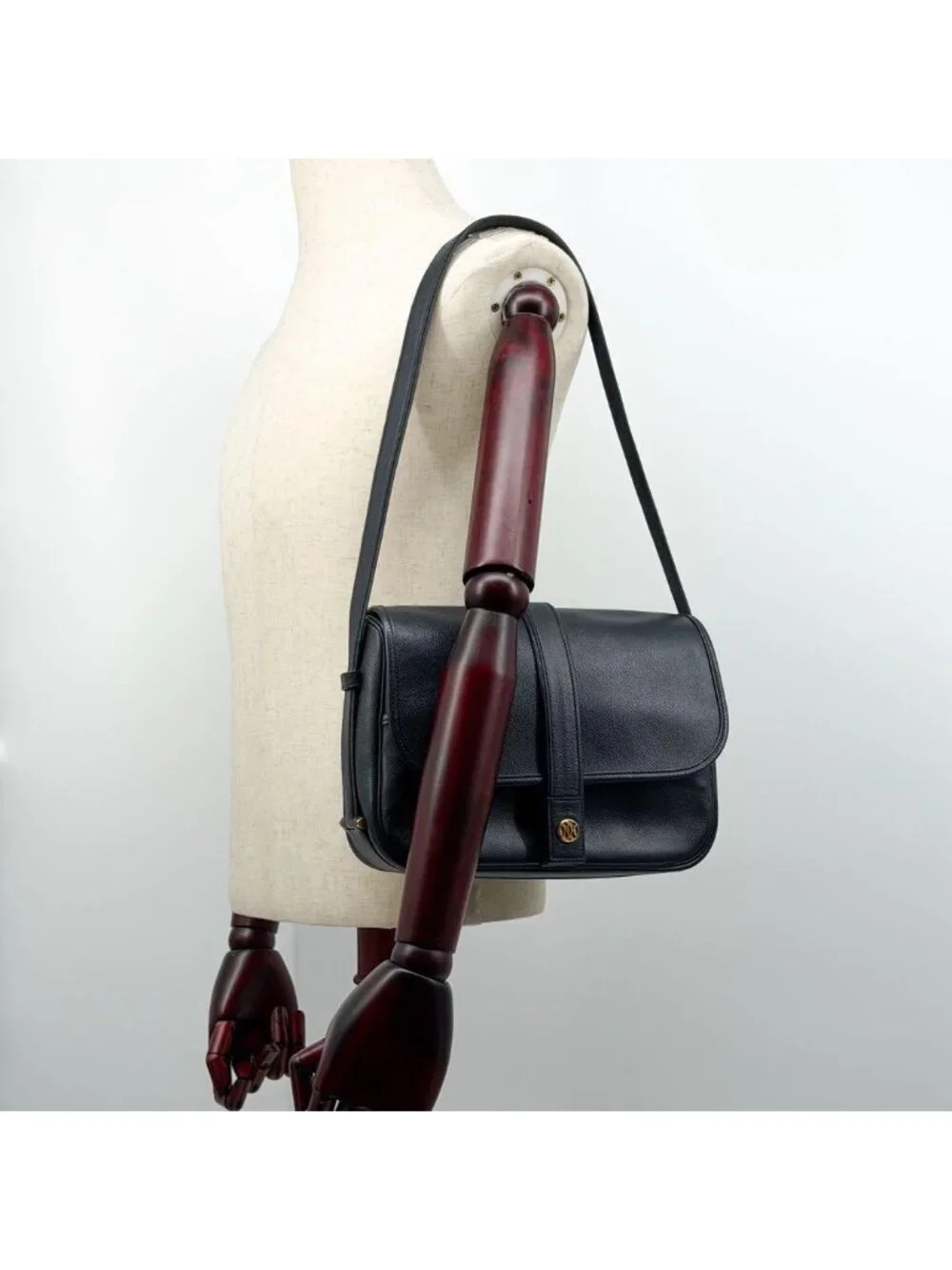 Hermes Rare Vintage Noumea Shoulder Bag Navy